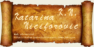 Katarina Nićiforović vizit kartica